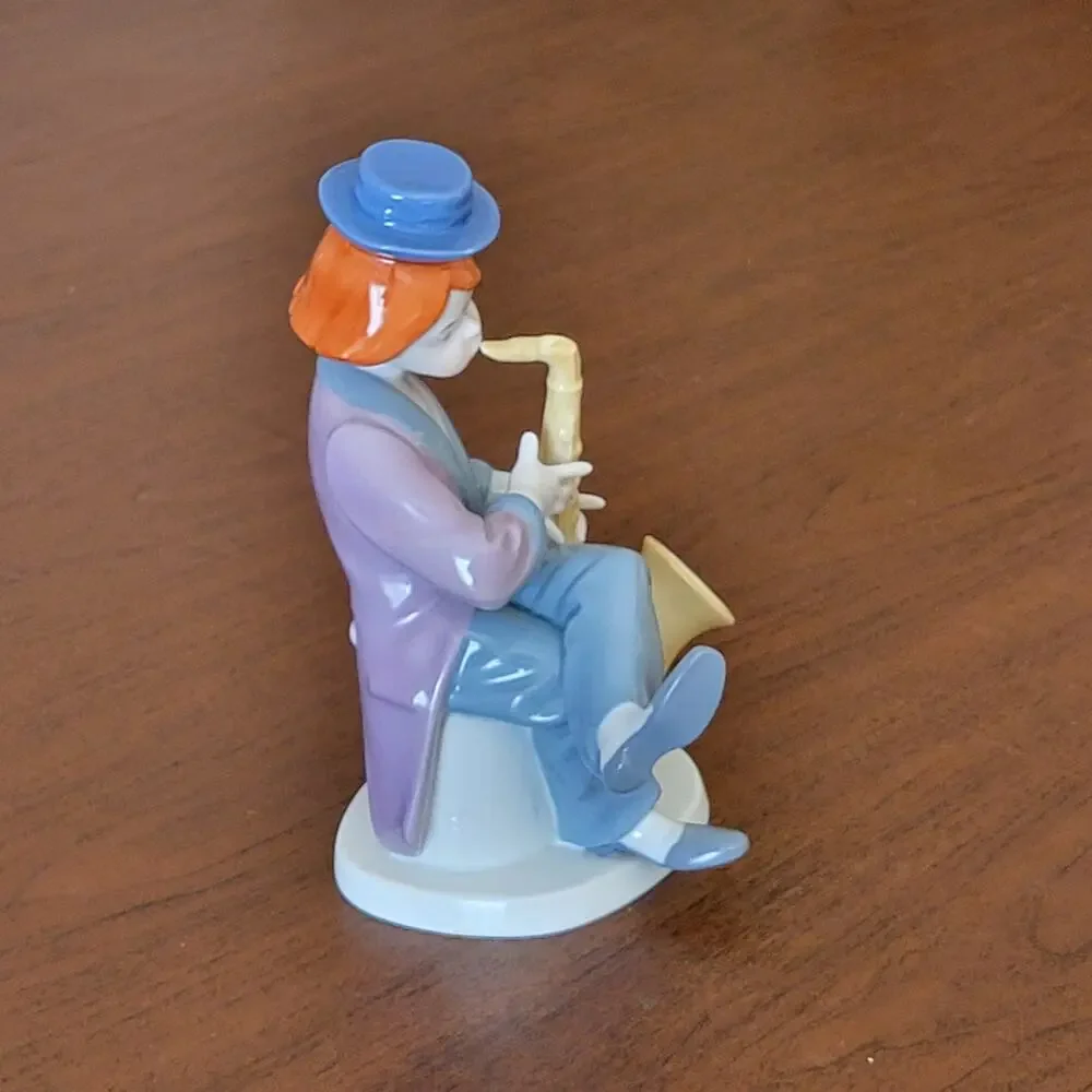 Vintage 1985 Goebel Clown Playing Saxophone W Germany A Ruiz Figurine Circus